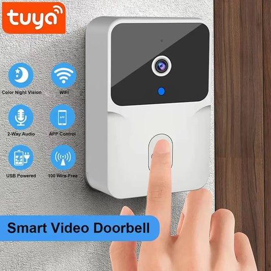 Tuya Video Doorbell Wireless HD Camera WiFi PIR Motion Detection IR Alarm Security Smart Home Security Door Bell WiFi Intercom